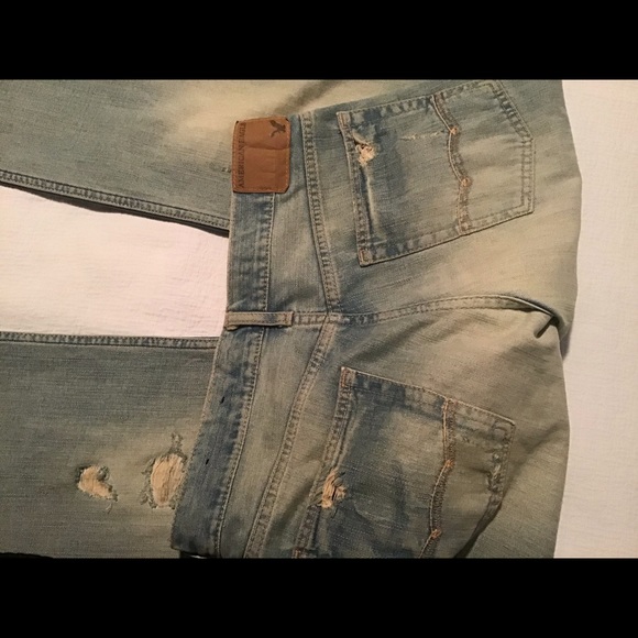 American eagle bootcut jeans ripped style , waist 32, length 36 - Picture 2 of 7